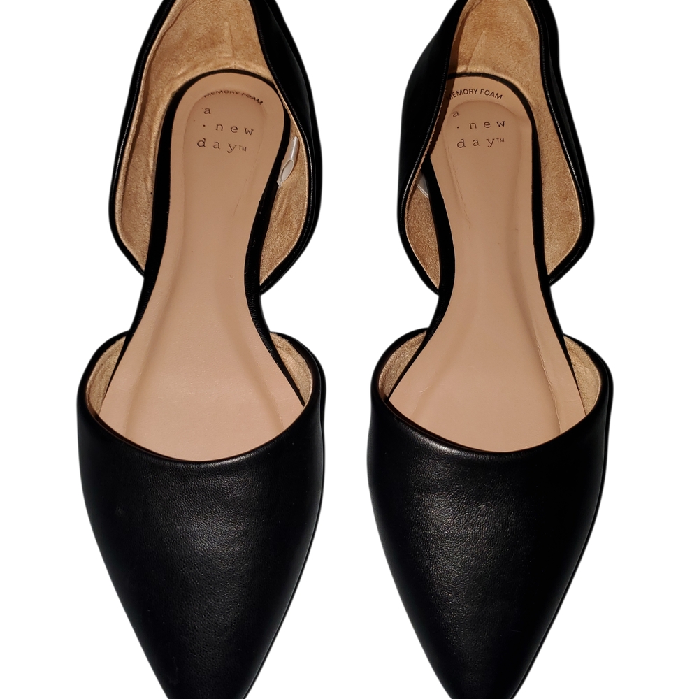 Womens Size 6.5 A New Day Women's Black Pointed Flats